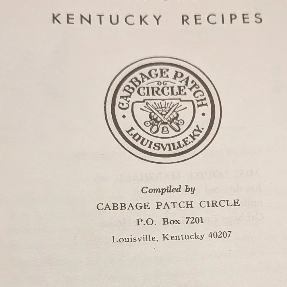 Cabbage Patch Famous Kentucky Recipes Cookbook Louisville KY Spiral 1972 Vintage
